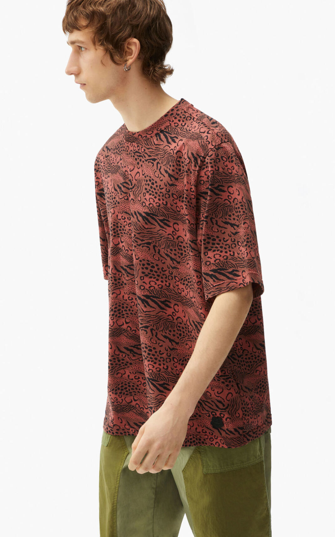 Camisetas Kenzo Leopard Hombre Rosas Oscuro - SKU.5150045